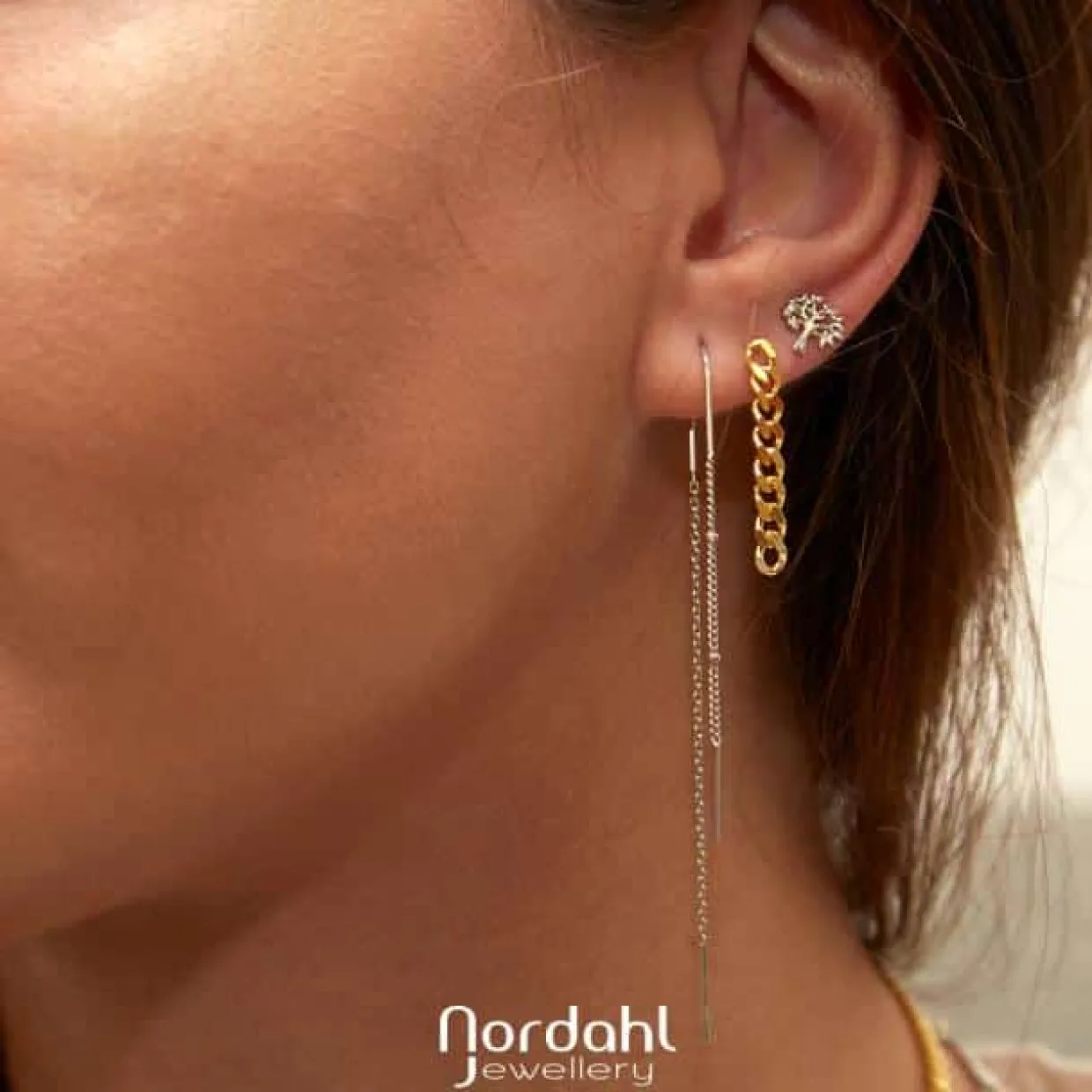 NORDAHL JEWELLERY SØLV RHODINERET ØRESTIK LIVETS TRÆ 7 MM - 325 648