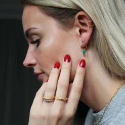 NORDAHL JEWELLERY YOU52 ØRERINGE GRØN CHALCEDON - 30290415900