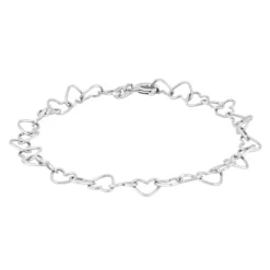 NORDAHL LOVEME52 ARMBÅND SØLV RHODINERET MED HJERTER – 825 084