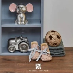 NORDAHL SPAREBØSSE FORTINNET ELEFANT MED LYSERØDE ØRER - 92015276202