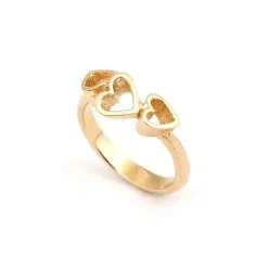 PER BORUP OPEN HEART RING MED 3 ÅBNE HJERTER - 1109R