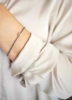 PER BORUP OPEN YOUR HEART ARMBÅND SØLV MED 14 KARAT GULD HJERTE - 942AS