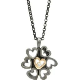 PER BORUP OXYDERET VEDHÆNG OPEN YOUR HEART 0,02 CARAT - 995VSX