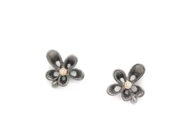 PER BORUP VIOLINA ØRERINGE SØLV OXYDERET - 1005ØSX