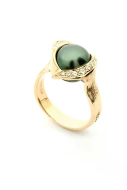 PER BORUP WAVE CHANGELING RING 14 KARAT GULD MED BRILLANTER - 877RX