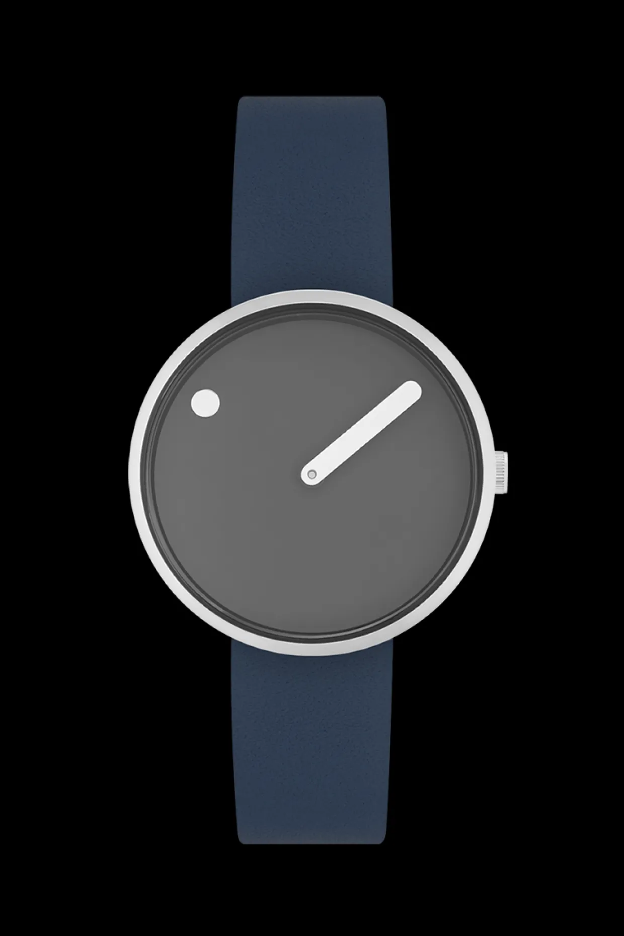 PICTO STÅL BLÅ LÆDER REM OG GRÅ SKIVE - 34052-6714S