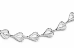 RANDERS SØLV ARMBÅND HJERTER MAT/BLANK - 161006