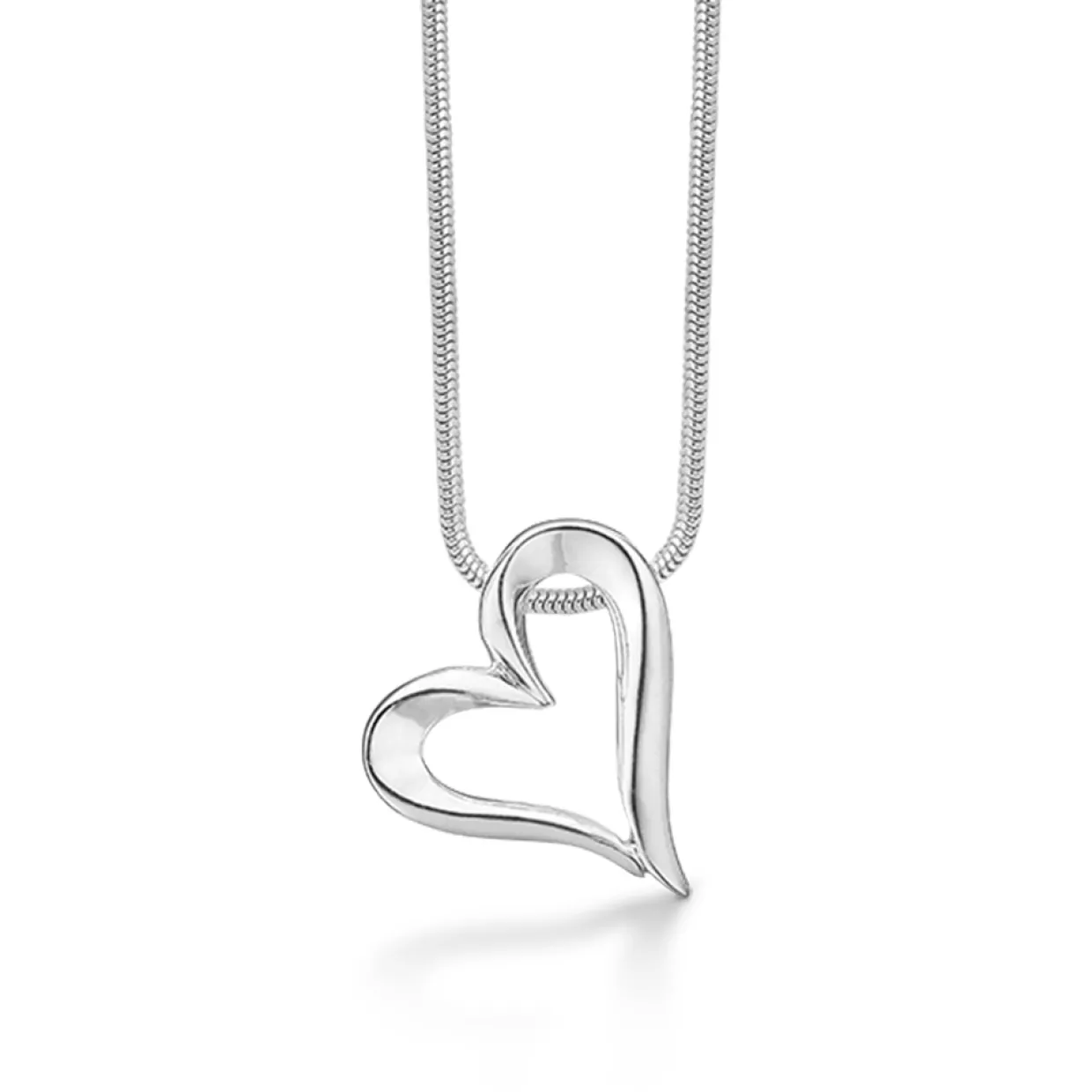 RANDERS SØLV HALSKÆDE MED HJERTE - RS167807
