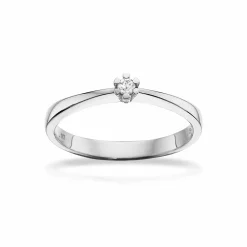 SCROULPES VIDA RING 8 KARAT HVIDGULD MED BRILLANT 0,03 CARAT - 7814,03