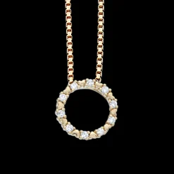 SCROUPLES 14 KARAT GULD HALSKÆDE CIRKEL 0,11 W/SI - 212065