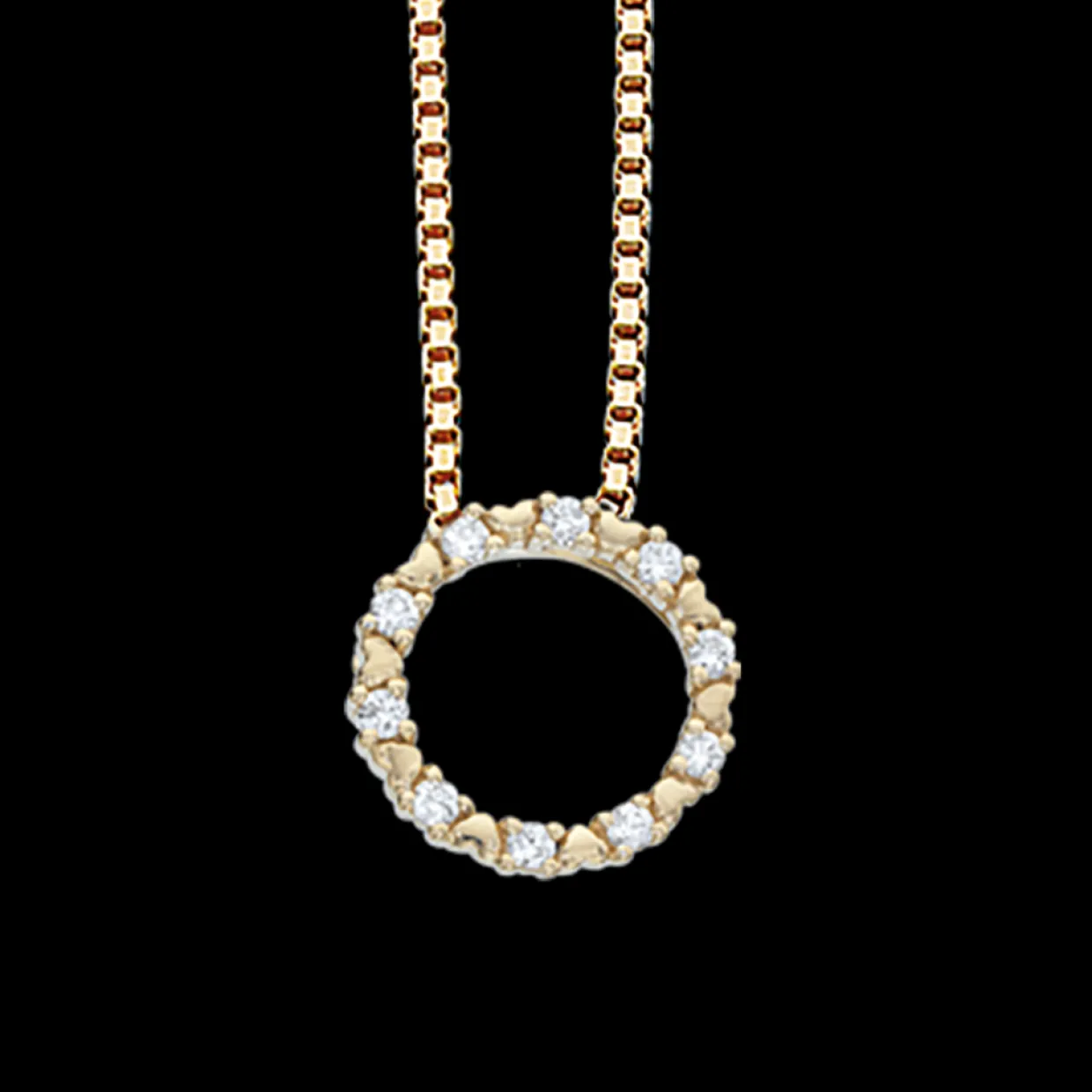 SCROUPLES 14 KARAT GULD HALSKÆDE CIRKEL 0,11 W/SI - 212065