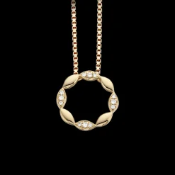 SCROUPLES 14 KARAT GULD HALSKÆDE CIRKEL 0,06 CT W/SI - 212075