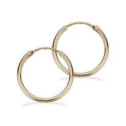 SCROUPLES 14 KARAT GULD ØRERINGE CREOL 1,4 X 20 MM - 10145