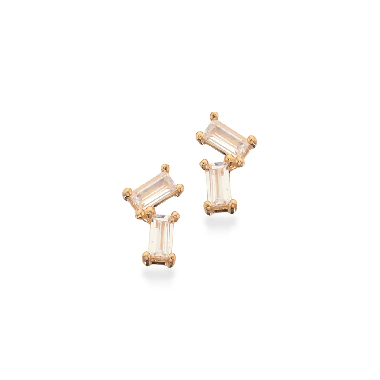 SCROUPLES 8 KARAT GULD ØRERINGE BAGUETTE - 122223