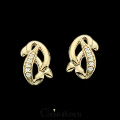 SCROUPLES 8 KARAT GULD ØRESTIK MED ZIRKONIA - 120923