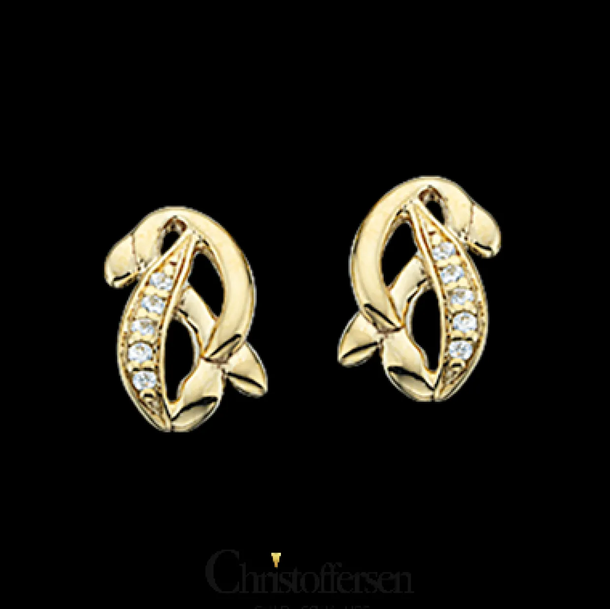 SCROUPLES 8 KARAT GULD ØRESTIK MED ZIRKONIA - 120923