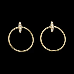 SCROUPLES 8 KARAT GULD ØRESTIK CIRKEL MED ZIRKONIA - 118533