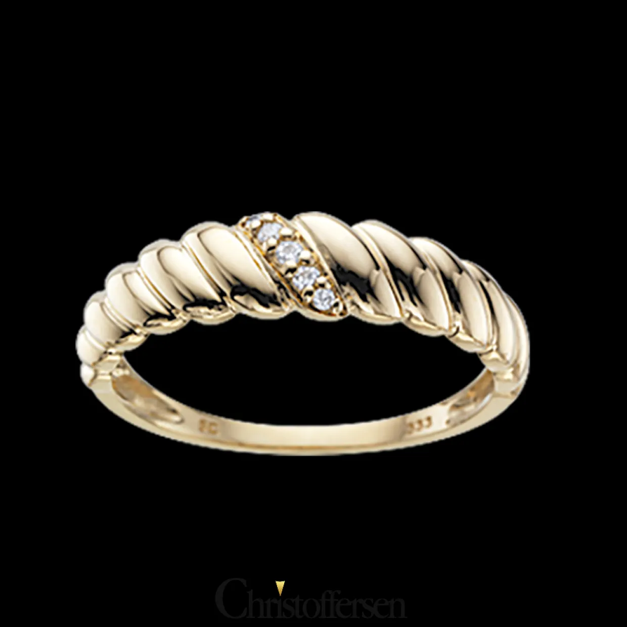 SCROUPLES 8 KARAT GULD RING MED ZIRKONIA - 712303
