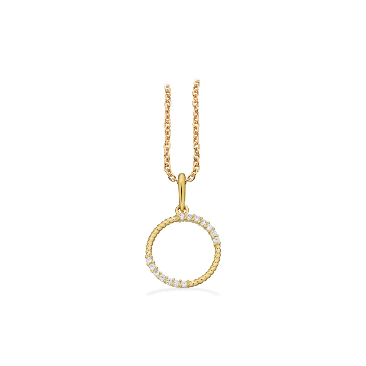 SCROUPLES 8 KARAT GULDVEDHÆNG CIRKEL MED ZIRKONER - 213813