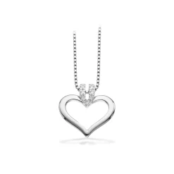 SCROUPLES 14 KT HVIDGULDS KÆDE M HJERTE- 211586