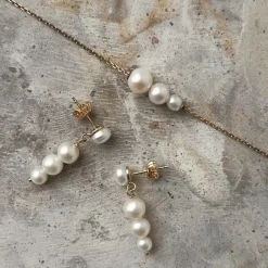 SCROUPLES ARMBÅND 9 KARATS GULD FERSKVANDSPERLE - 34303A,M