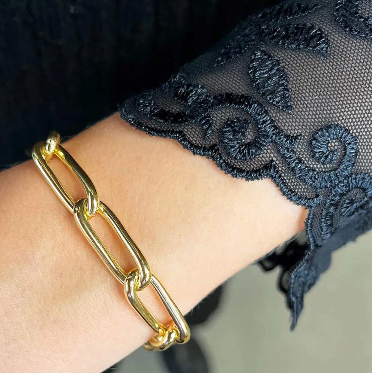 SCROUPLES ARMBÅND LINKS SØLV FORGYLDT - 611902