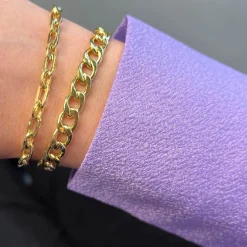 SCROUPLES ARMBÅND OVAL FORGYLDT SØLV - 611312