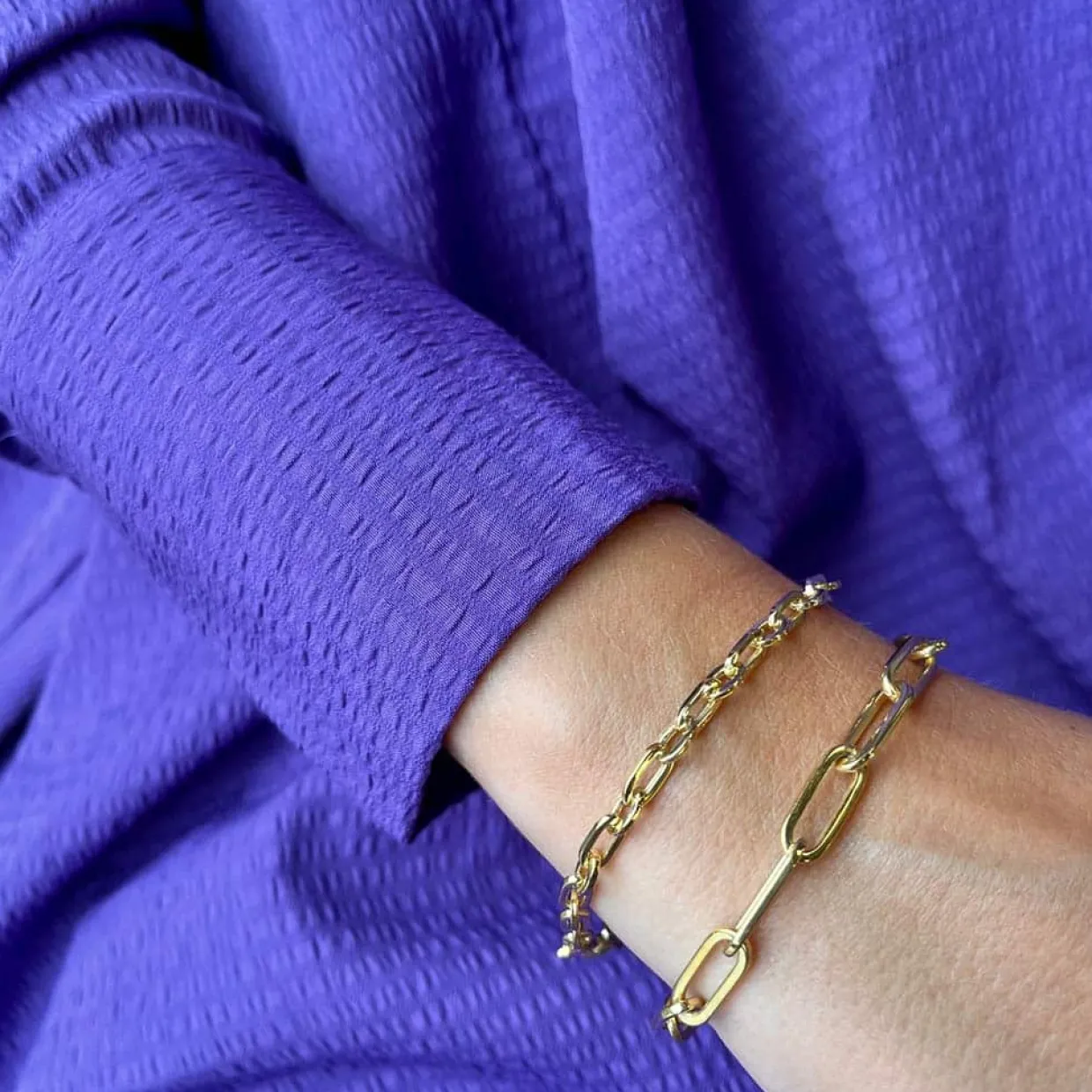 SCROUPLES ARMBÅND OVAL FORGYLDT SØLV - 611312