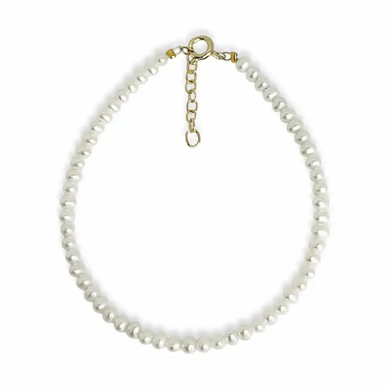 SCROUPLES ARMBÅND SØLV FORGYLDT FERSKVANDS PERLER - 38312A,M