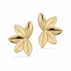 SCROUPLES BLAD ØRESTIKKER I FORGYLDT SØLV - 165942