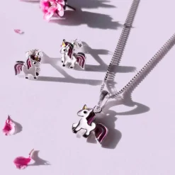 SCROUPLES BØRNEKÆDE SØLV MED ENHJØRNING - 233282