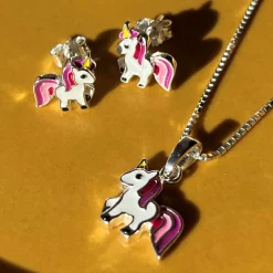 SCROUPLES BØRNEKÆDE SØLV MED ENHJØRNING - 233282