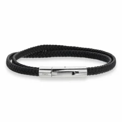 SCROUPLES FORCE HERRE ARMBÅND SORT DOBBELT LÆDER 21 CM - 03431A,M