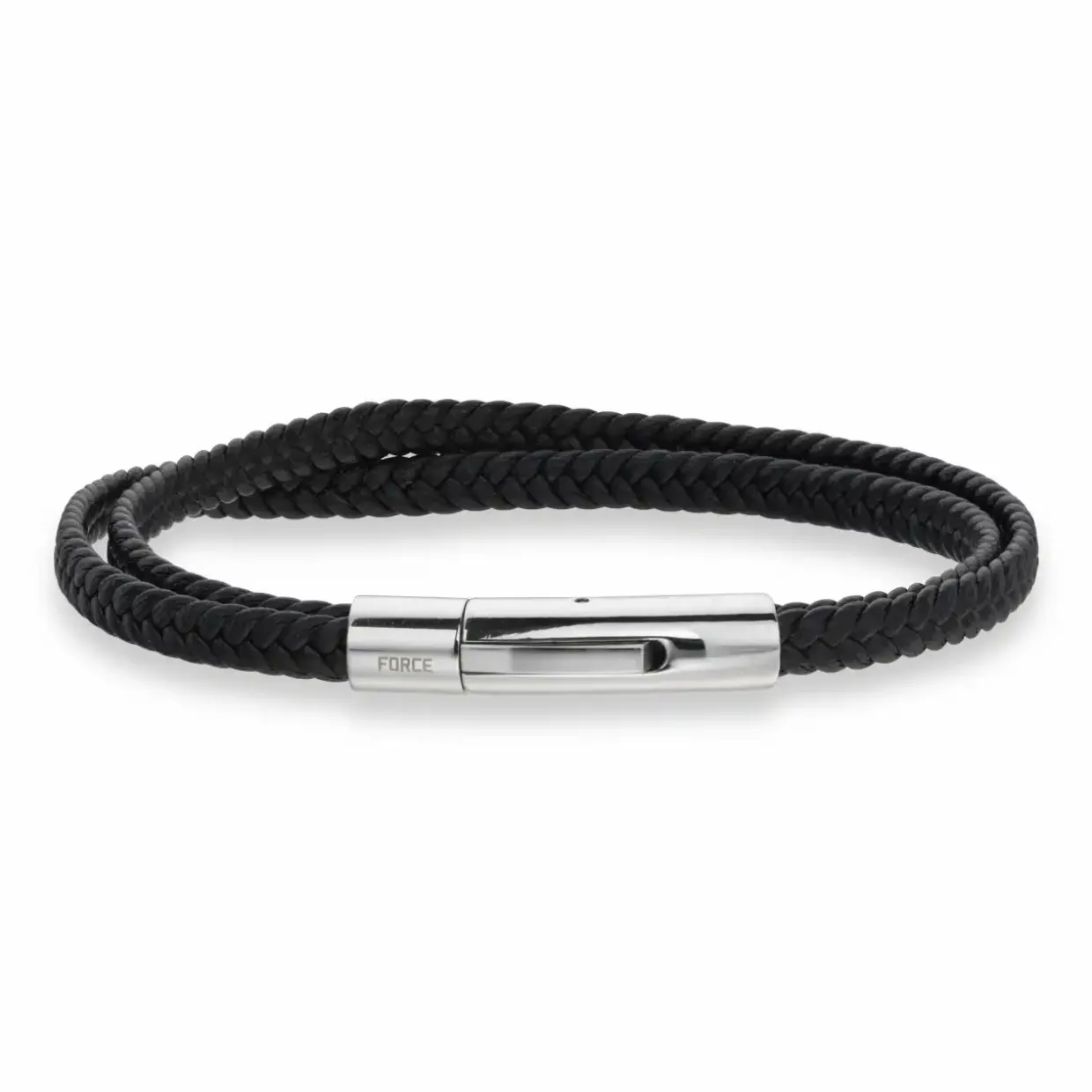 SCROUPLES FORCE HERRE ARMBÅND SORT DOBBELT LÆDER 21 CM - 03431A,M