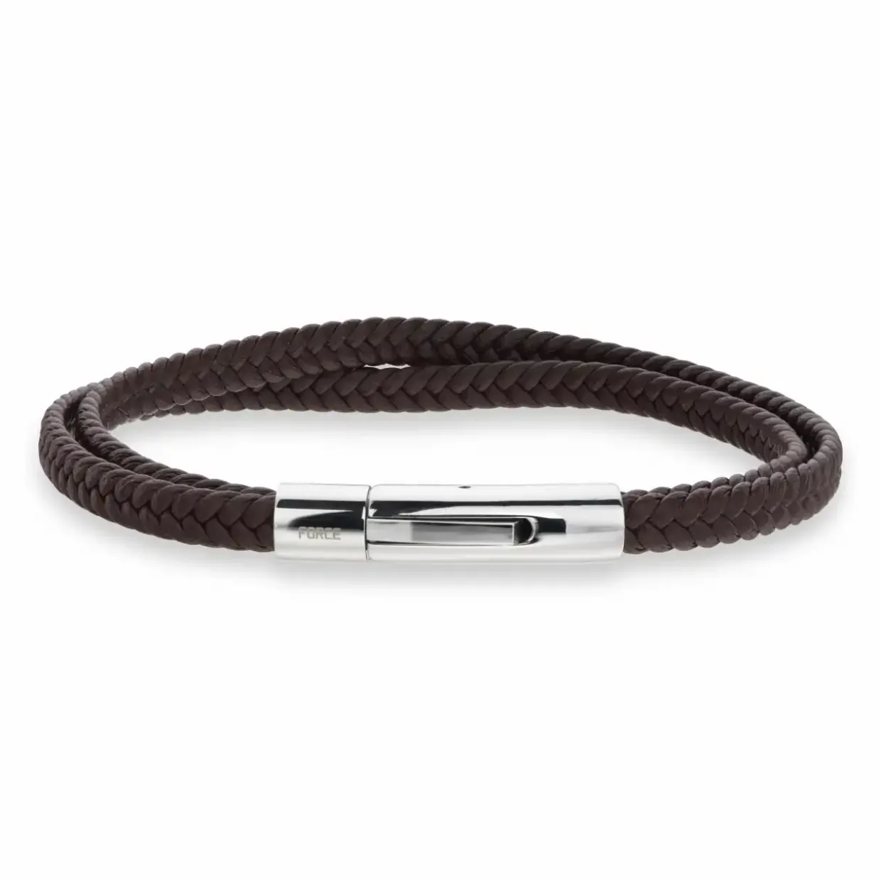 SCROUPLES FORCE HERREARMBÅND MED BRUN LÆDER 21 CM - 03441A,M