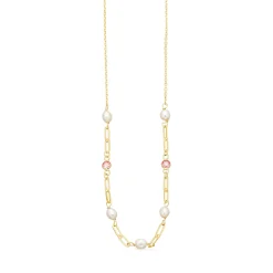 SCROUPLES HALSKÆDE 9 KARAT GULD MED PERLER - 34063H,M