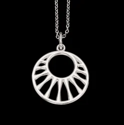 SCROUPLES HALSKÆDE SØLV CIRKEL MED MØNSTER - 235162