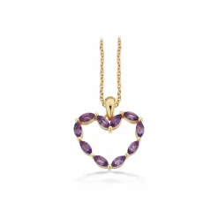 SCROUPLES HALSKÆDE SØLV FORGYLDT MED LILLA ZIRKONIA - 238632