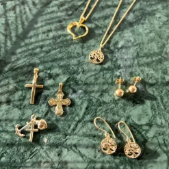 SCROUPLES HALSKÆDE SØLV FORGYLDT HJERTE - 221202