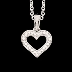 SCROUPLES HALSKÆDE SØLV HJERTE MED STEN - 223822