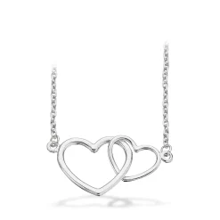 SCROUPLES HALSKÆDE SØLV MED DOBBELT HJERTE - 37152,42