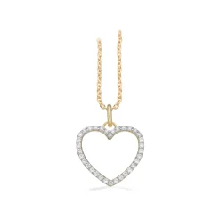 SCROUPLES HJERTE VEDHÆNG I 8 KARAT GULD MED ZIRKONIA - 215583