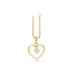 SCROUPLES HJERTE VEDHÆNG I 8 KARAT GULD MED ZIRKONIA - 214933