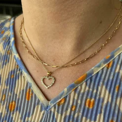 SCROUPLES LINKS HALSKÆDE SØLV FORGYLDT 45 CM - 37882,45