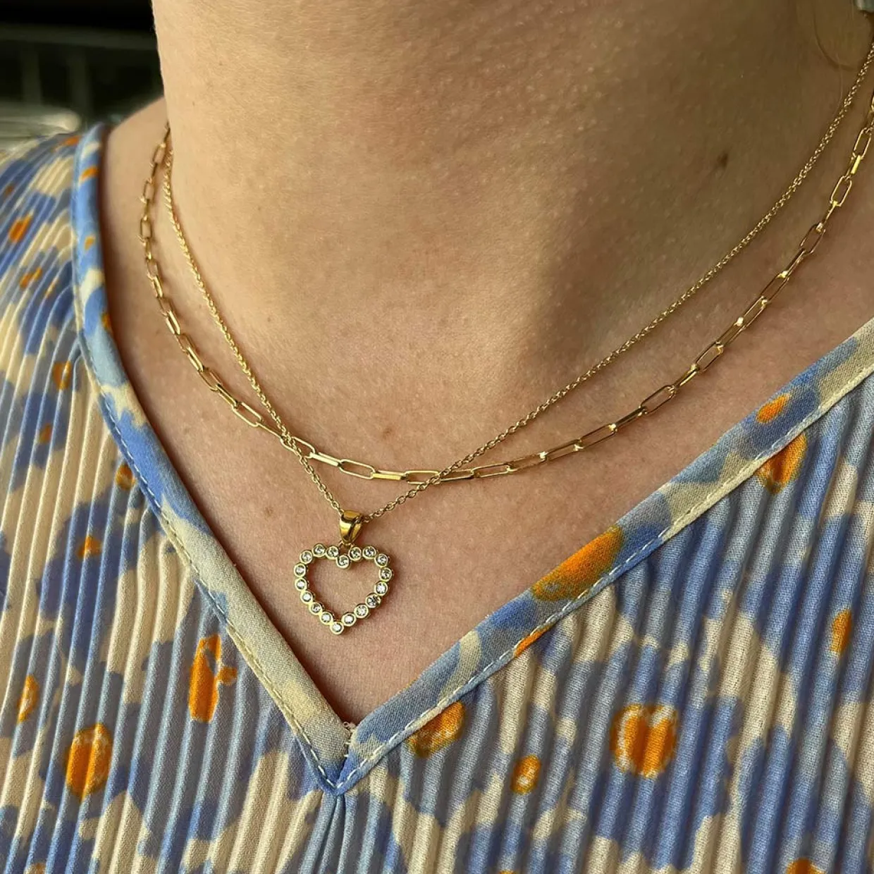 SCROUPLES LINKS HALSKÆDE SØLV FORGYLDT 45 CM - 37882,45