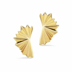 SCROUPLES PLISSÉ ØRERINGE I FORGYLDT SØLV - 166132