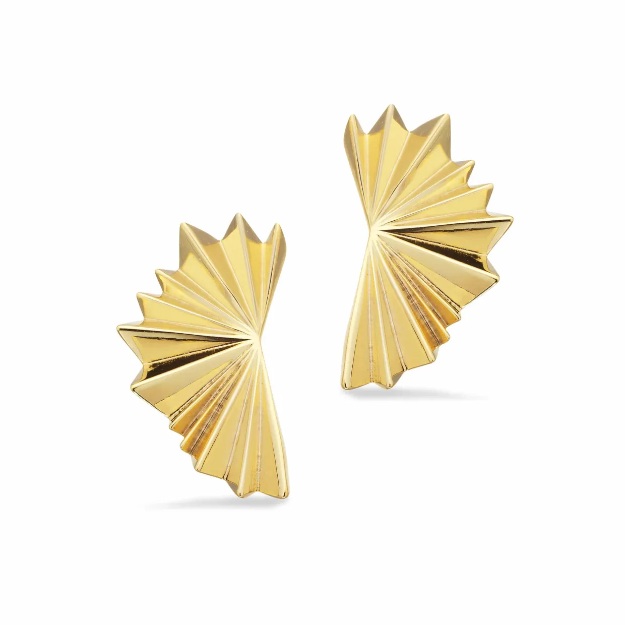 SCROUPLES PLISSÉ ØRERINGE I FORGYLDT SØLV - 166132