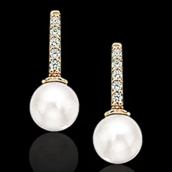 SCROUPLES ØRERINGE 8 KARAT GULD MED PERLE - 115123