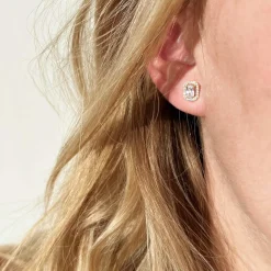 SCROUPLES ØRERINGE 8 KARAT GULD MED BAGUETTE SLEBEN ZIRKONIA - 123983