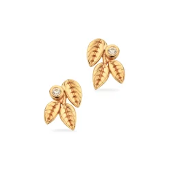 SCROUPLES ØRERINGE 8 KARAT GULD MED BLADE - 121663